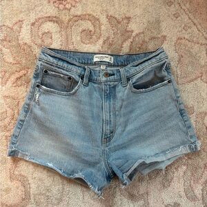 Abercrombie & Fitch Blue Jean Shorts High-Waisted Cut-Off